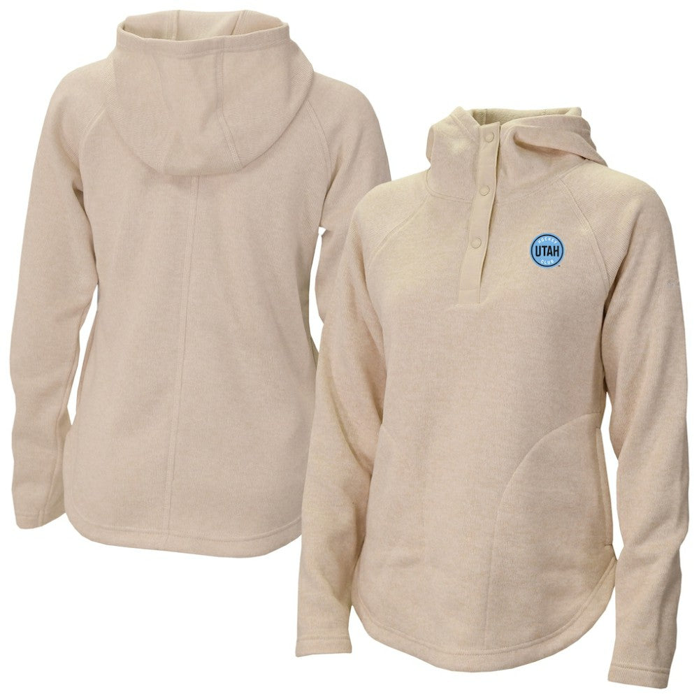 NHL Cream Utah Mammoth Columbia Women's Sweater Weather Quarter-Snap Hoodie