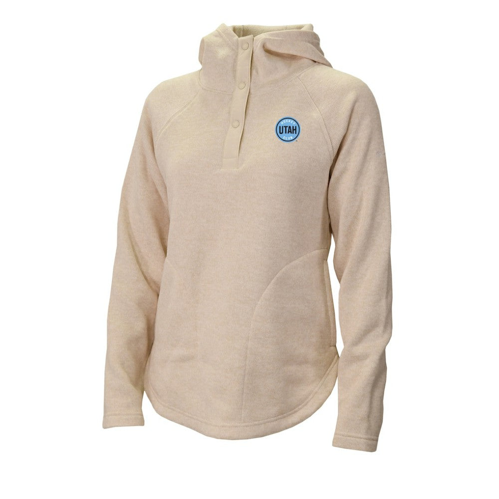 NHL Cream Utah Mammoth Columbia Women's Sweater Weather Quarter-Snap Hoodie