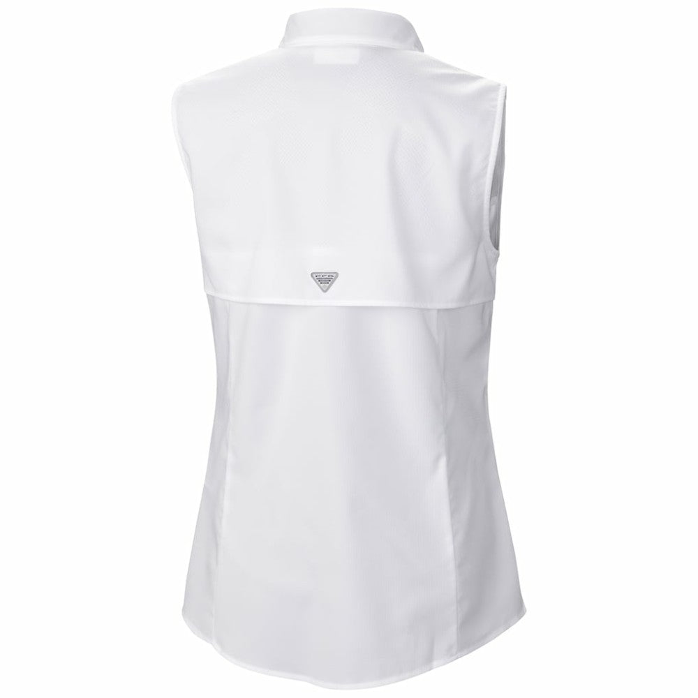 NHL White Utah Mammoth Columbia Women's Tamiami Omni-Shade Sleeveless Button-Up Shirt