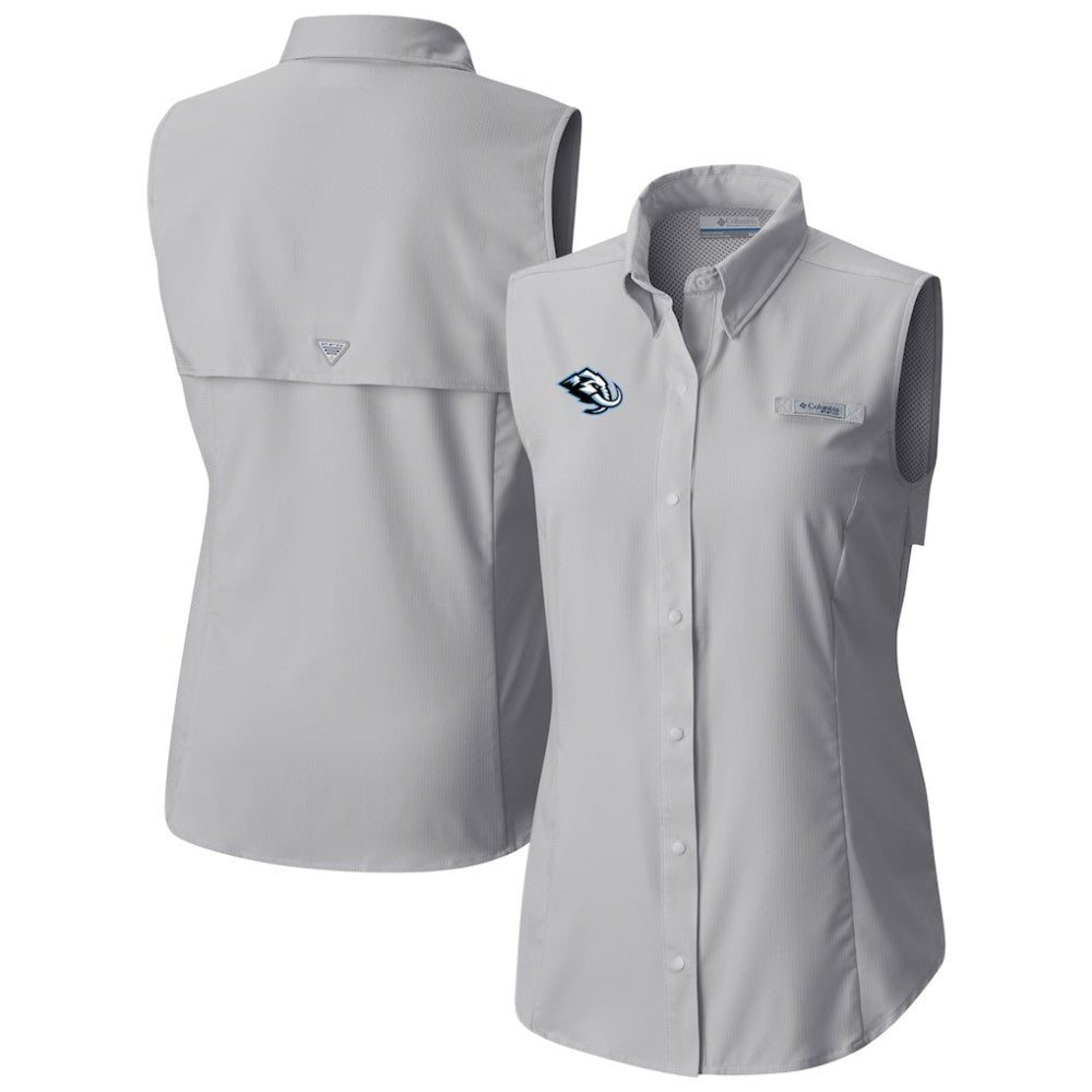 NHL Gray Utah Mammoth Columbia Women's Tamiami Omni-Shade Sleeveless Button-Up Shirt