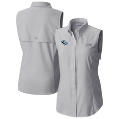 NHL Gray Utah Mammoth Columbia Women's Tamiami Omni-Shade Sleeveless Button-Up Shirt