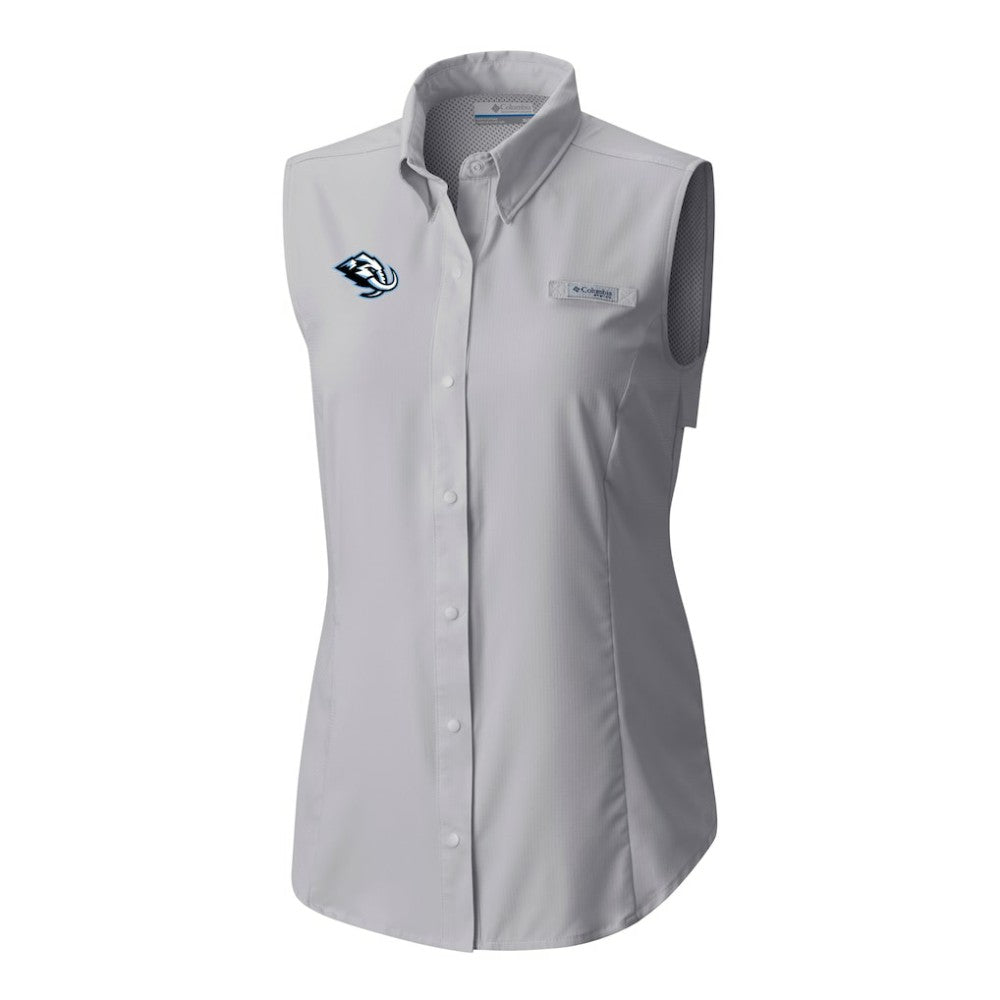 NHL Gray Utah Mammoth Columbia Women's Tamiami Omni-Shade Sleeveless Button-Up Shirt