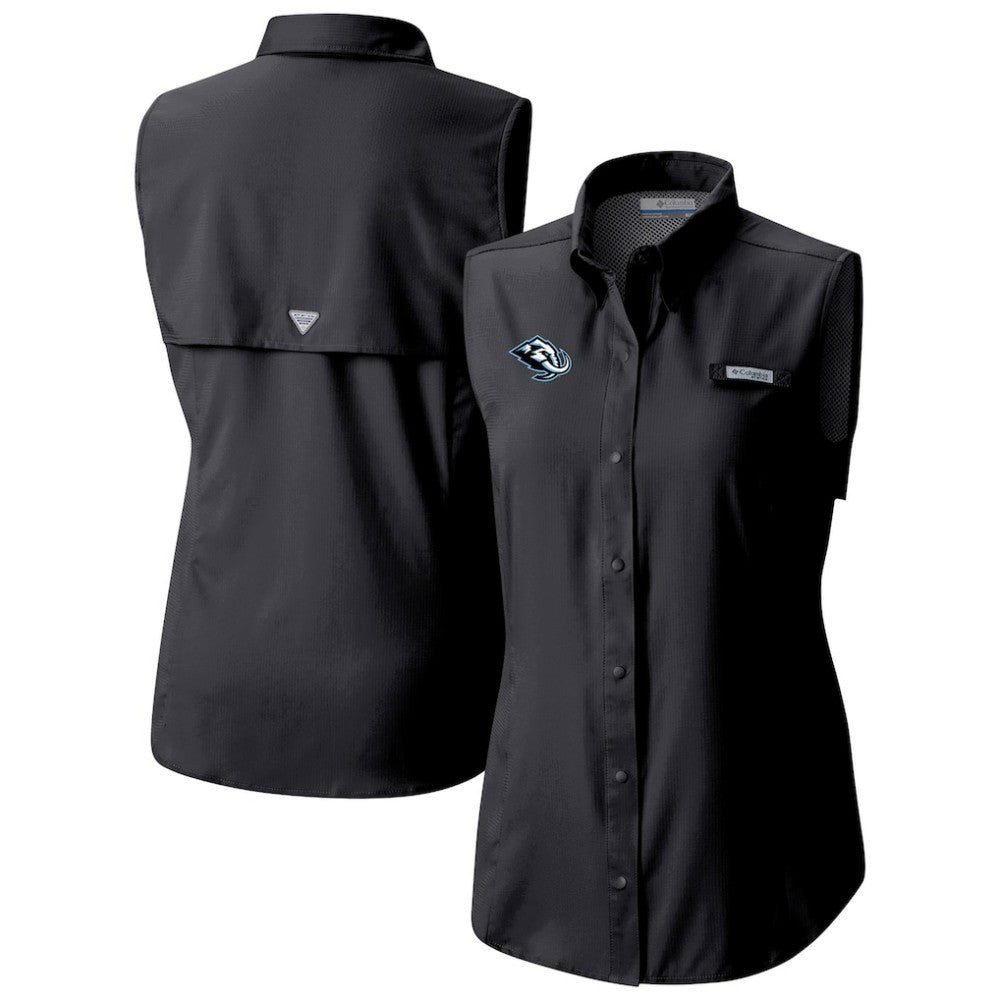 NHL Black Utah Mammoth Columbia Women's Tamiami Omni-Shade Sleeveless Button-Up Shirt