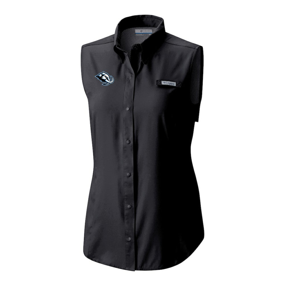 NHL Black Utah Mammoth Columbia Women's Tamiami Omni-Shade Sleeveless Button-Up Shirt