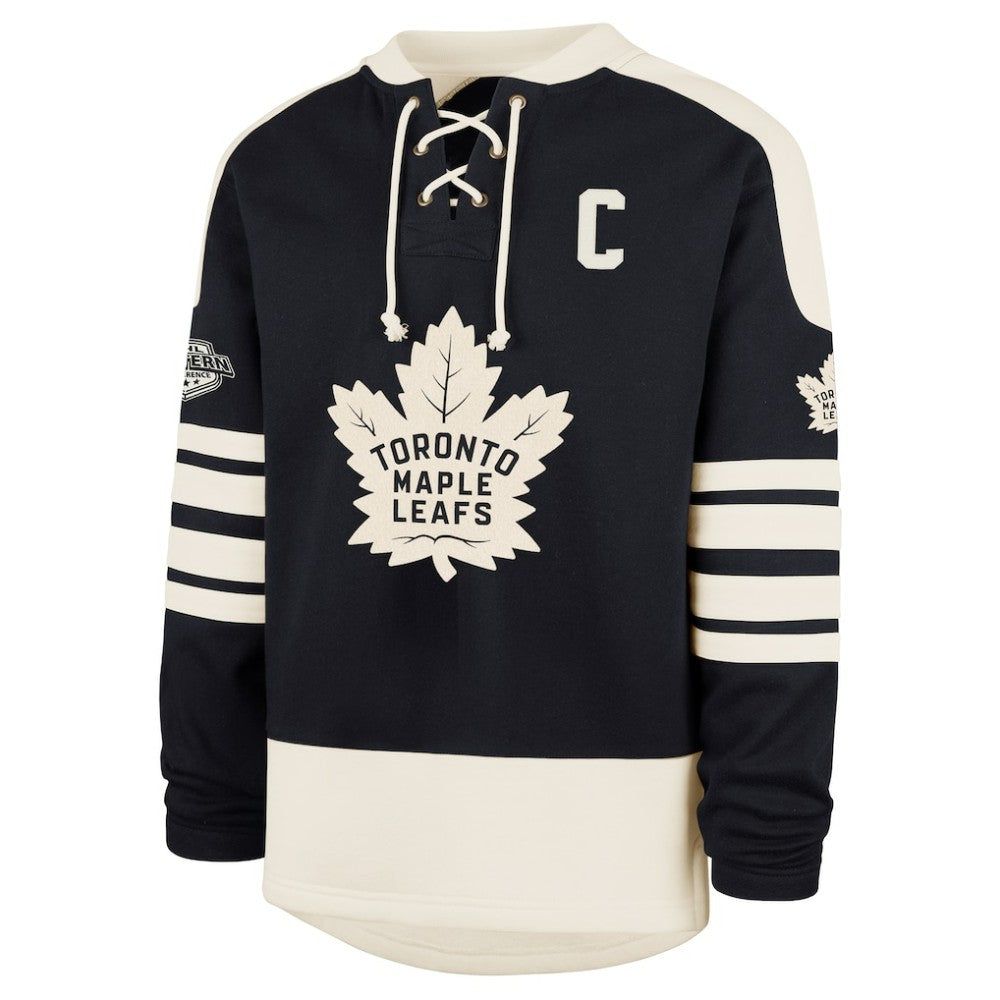 NHL Navy Auston Matthews Toronto Maple Leafs '47 Player Name & Number Sweep Check Eternal Lacer Sweatshirt