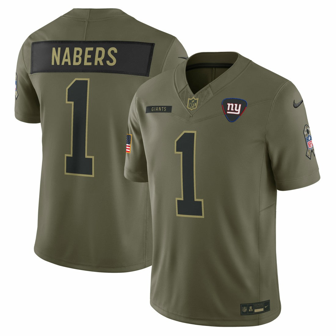 Malik Nabers  2025 Salute to Service Limited Jersey - New York Giants