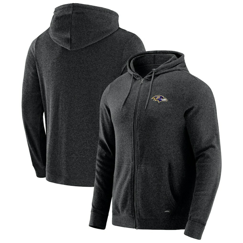 J. Palmer Players Lounge Tri-Blend Full-Zip Hoodie - Baltimore Ravens