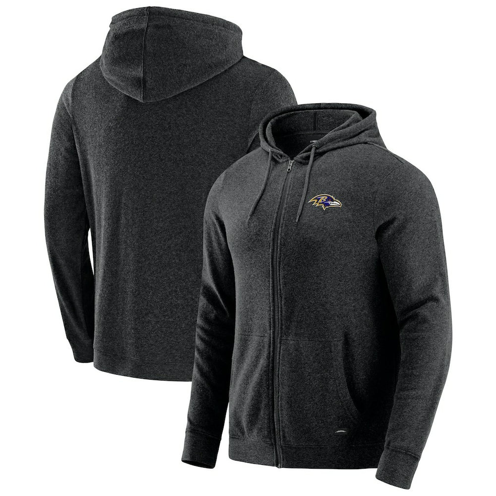 J. Palmer Players Lounge Tri-Blend Full-Zip Hoodie - Baltimore Ravens