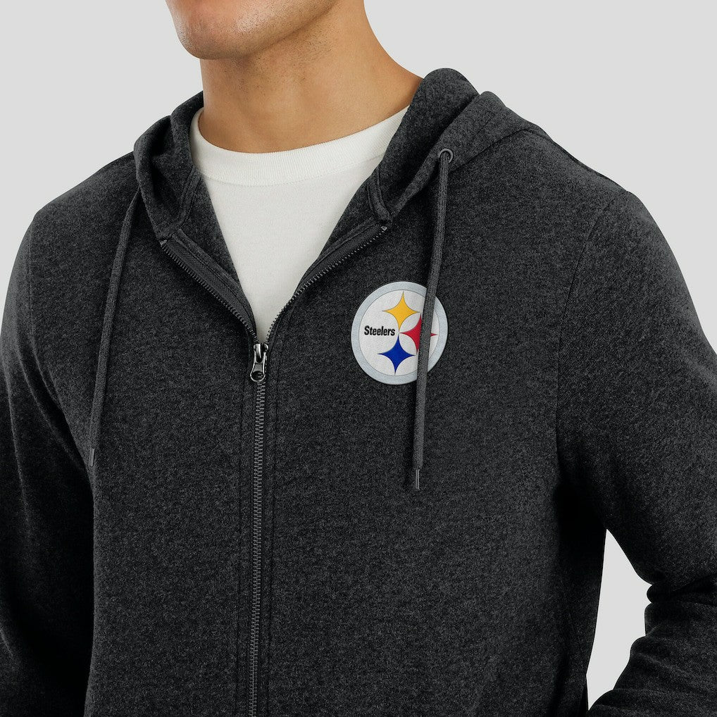 J. Palmer Players Lounge Tri-Blend Full-Zip Hoodie - Pittsburgh Steelers