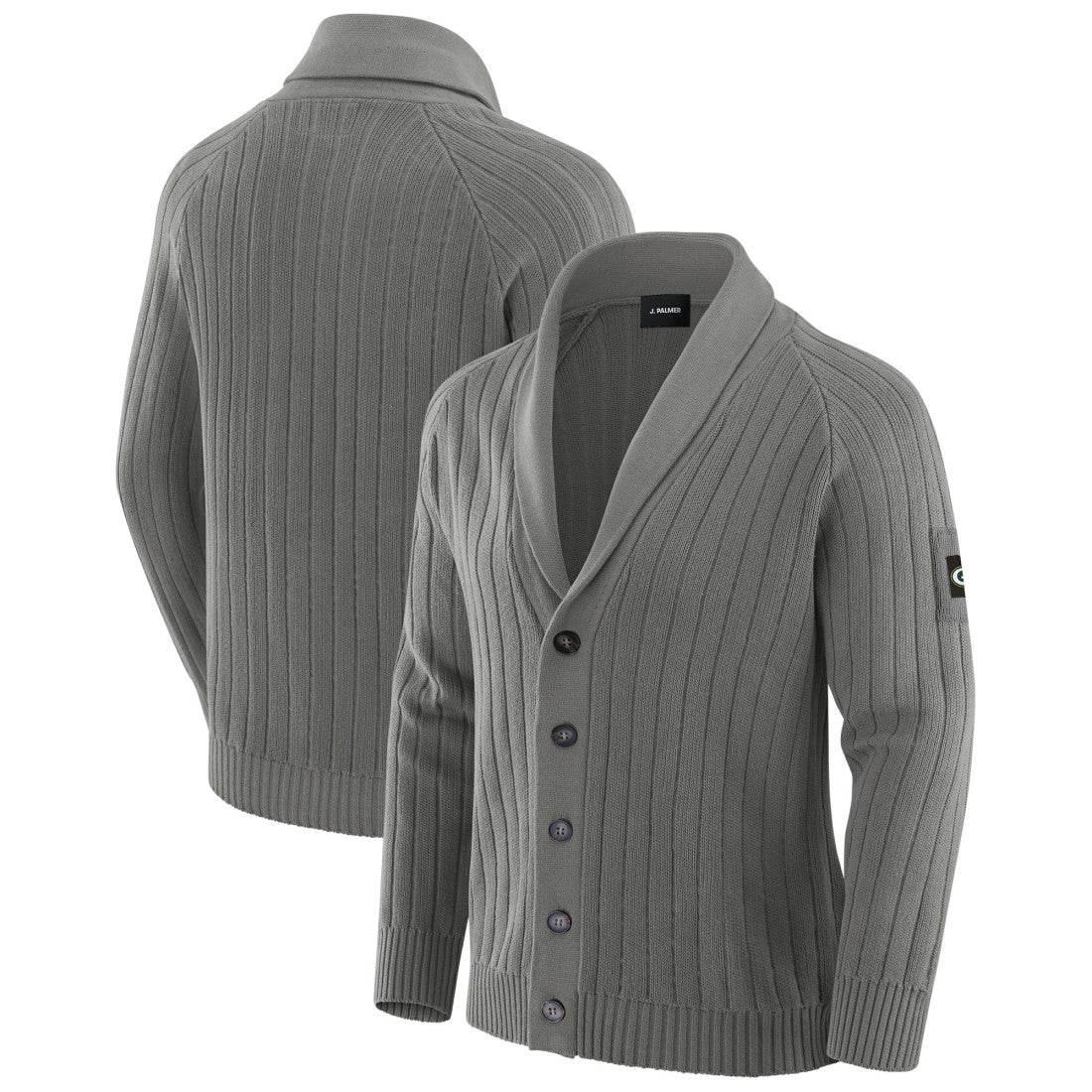 J. Palmer The Playmaker Cardigan Raglan Sweater - Green Bay Packers