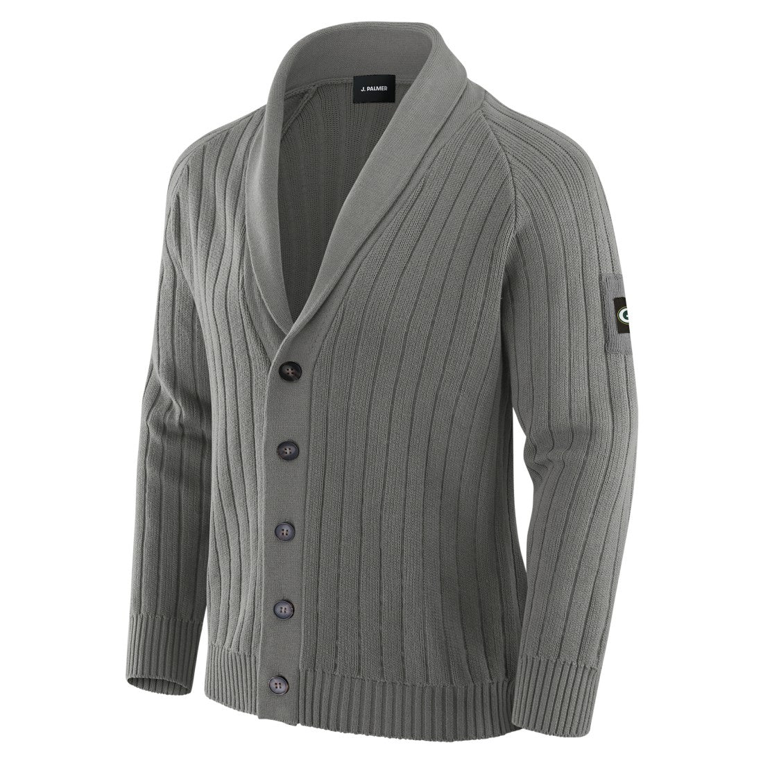 J. Palmer The Playmaker Cardigan Raglan Sweater - Green Bay Packers