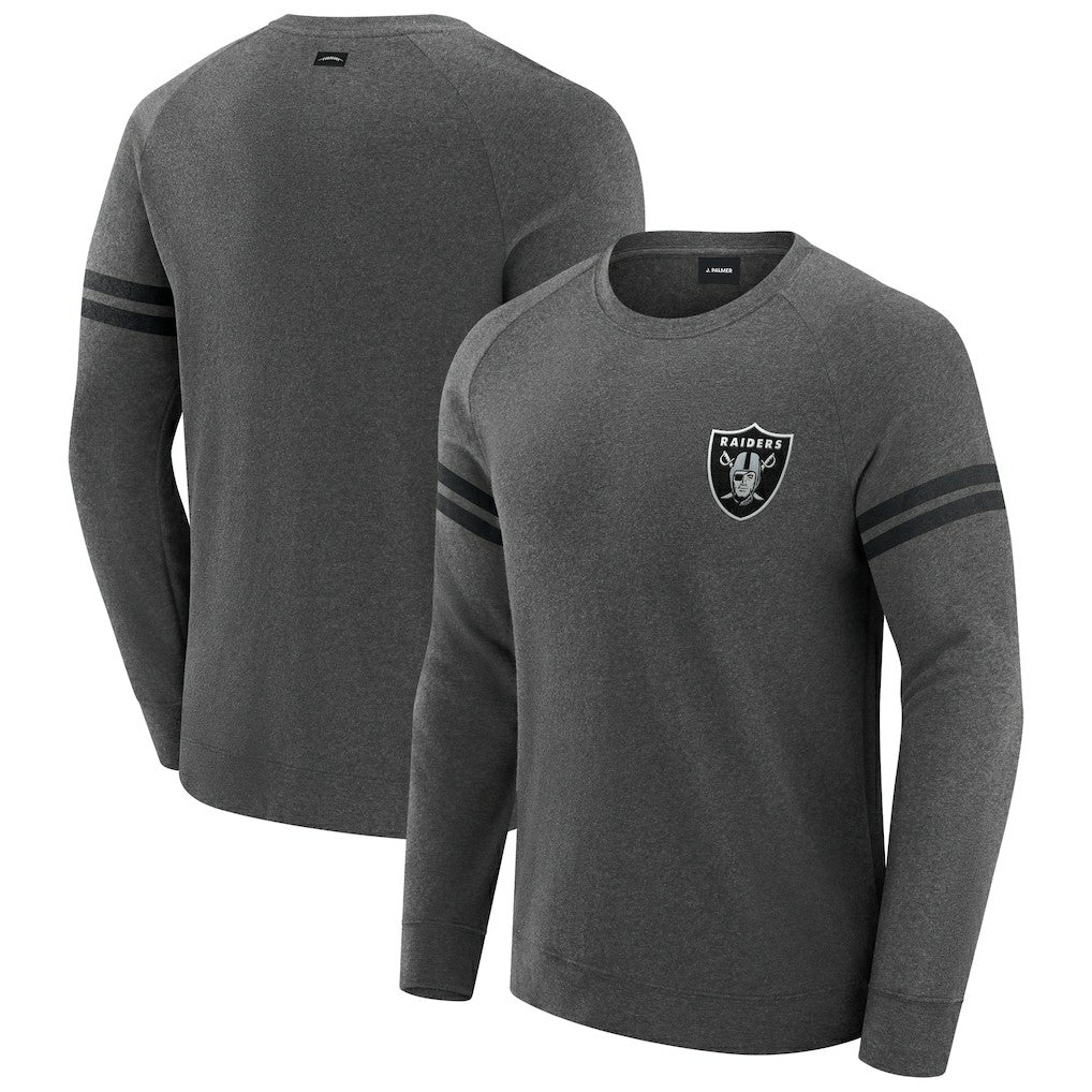 J. Palmer Players Lounge Raglan Tri-Blend Sweatshirt - Las Vegas Raiders