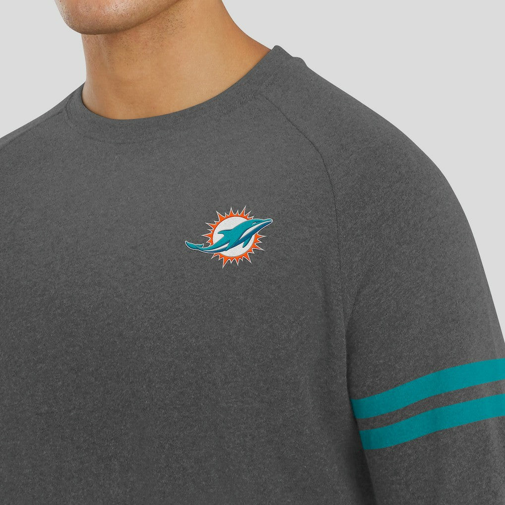 J. Palmer Players Lounge Raglan Tri-Blend Sweatshirt - Miami Dolphins