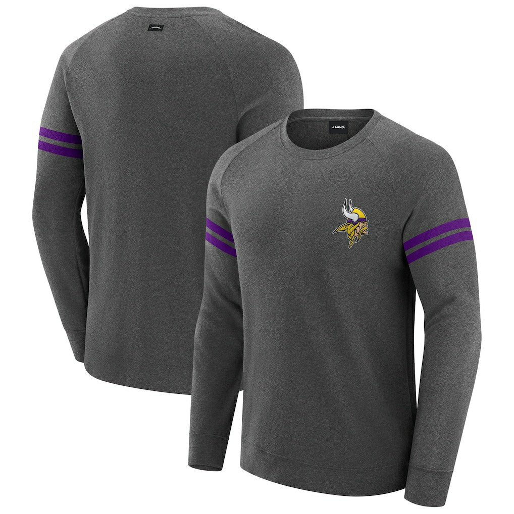 J. Palmer Players Lounge Raglan Tri-Blend Sweatshirt - Minnesota Vikings