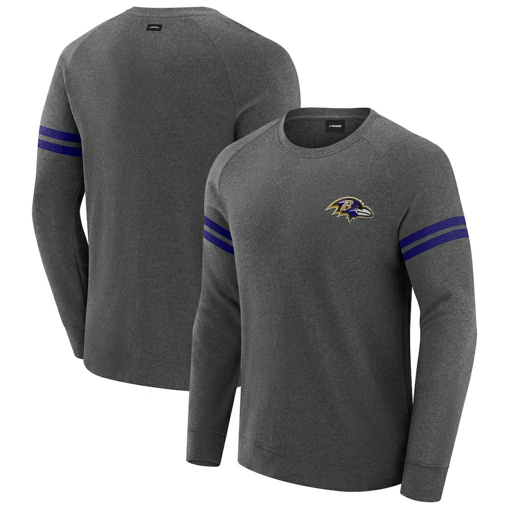J. Palmer Players Lounge Raglan Tri-Blend Sweatshirt - Baltimore Ravens