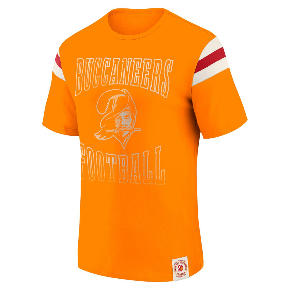 Darius Rucker Collection Distressed Throwback Shoulder Stripe T-Shirt - Tampa Bay Buccaneers