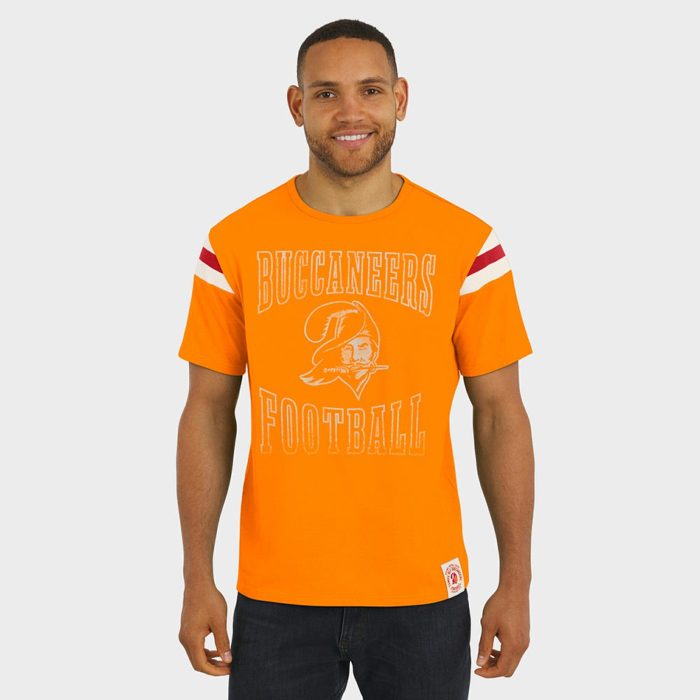 Darius Rucker Collection Distressed Throwback Shoulder Stripe T-Shirt - Tampa Bay Buccaneers
