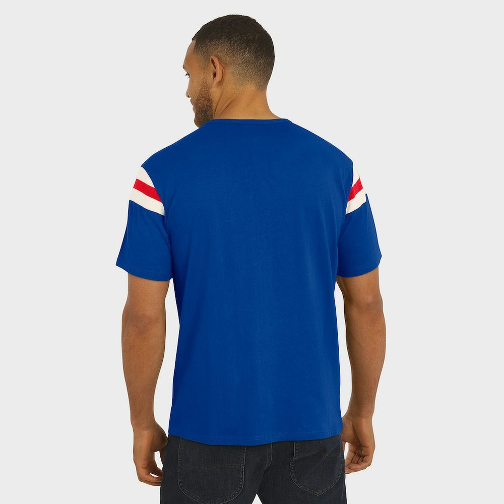 Darius Rucker Collection Distressed Throwback Shoulder Stripe T-Shirt - Buffalo Bills