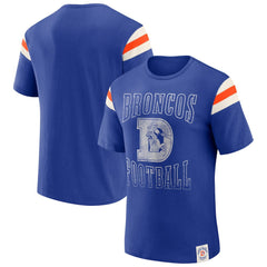 Darius Rucker Collection Distressed Throwback Shoulder Stripe T-Shirt - Denver Broncos