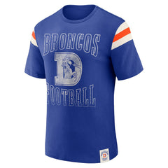 Darius Rucker Collection Distressed Throwback Shoulder Stripe T-Shirt - Denver Broncos