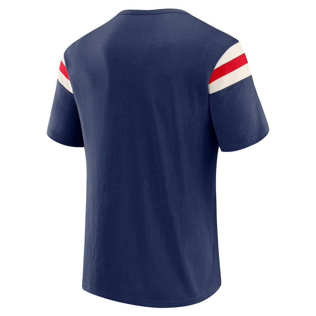 Darius Rucker Collection Distressed Throwback Shoulder Stripe T-Shirt - New York Giants
