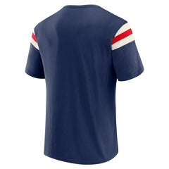 Darius Rucker Collection Distressed Throwback Shoulder Stripe T-Shirt - New York Giants