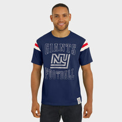 Darius Rucker Collection Distressed Throwback Shoulder Stripe T-Shirt - New York Giants