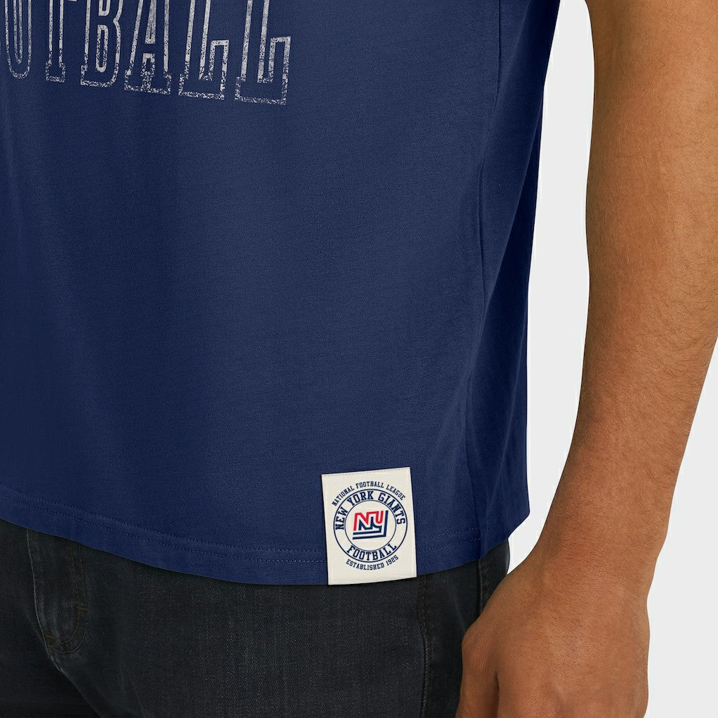 Darius Rucker Collection Distressed Throwback Shoulder Stripe T-Shirt - New York Giants