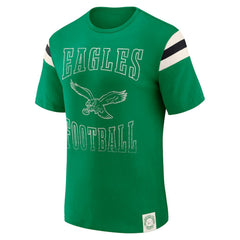 Darius Rucker Collection Distressed Throwback Shoulder Stripe T-Shirt - Philadelphia Eagles