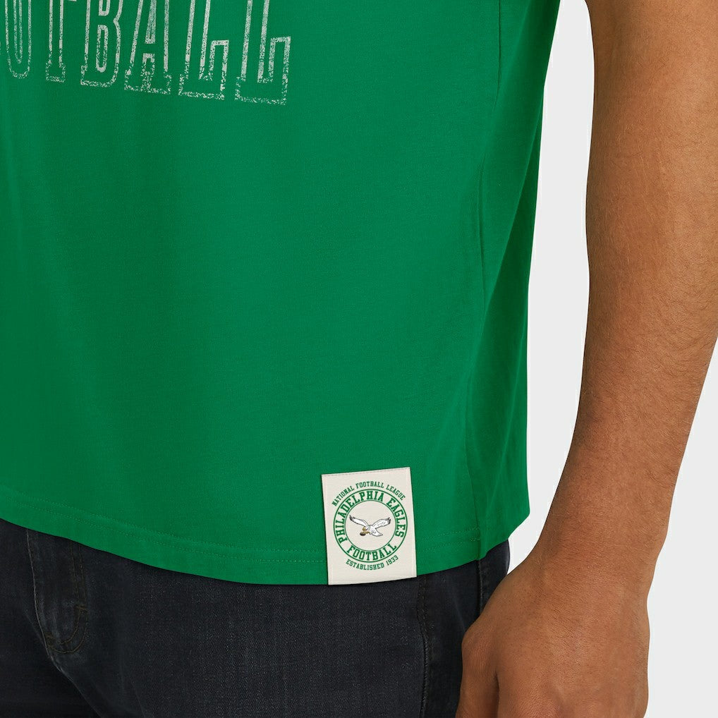 Darius Rucker Collection Distressed Throwback Shoulder Stripe T-Shirt - Philadelphia Eagles