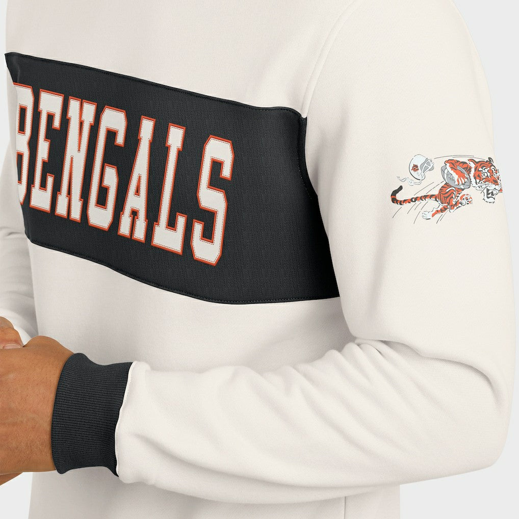 Darius Rucker Collection Colorblock Pullover Sweatshirt - Cincinnati Bengals