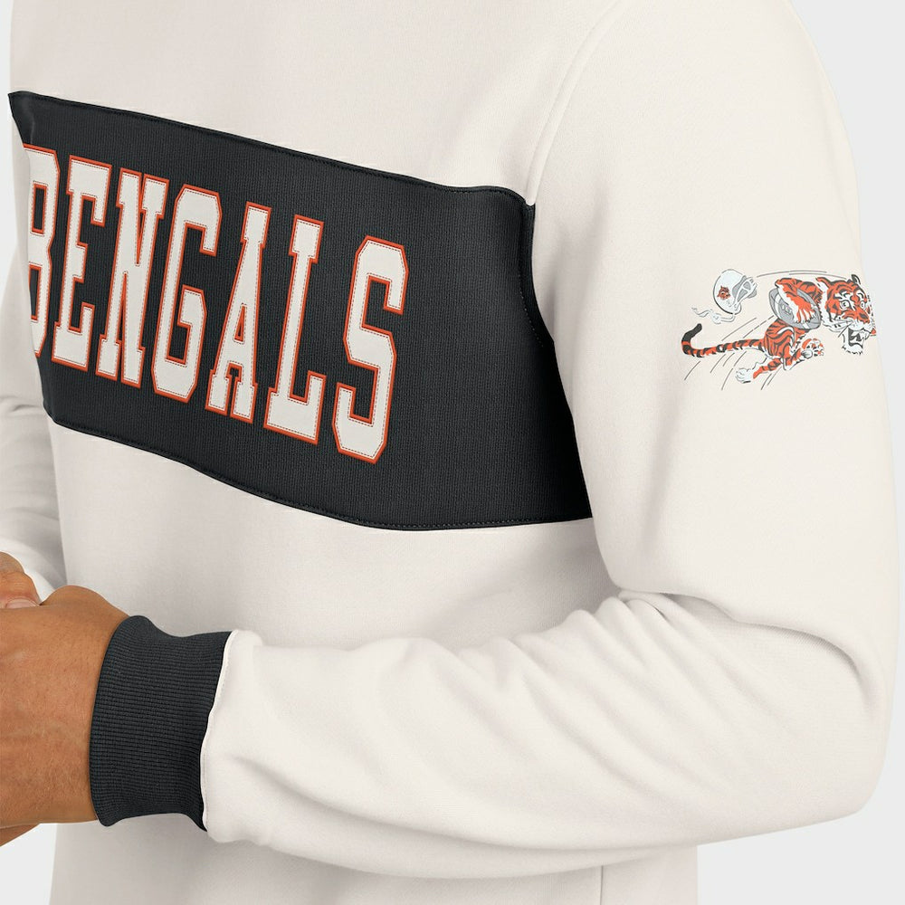 Darius Rucker Collection Colorblock Pullover Sweatshirt - Cincinnati Bengals