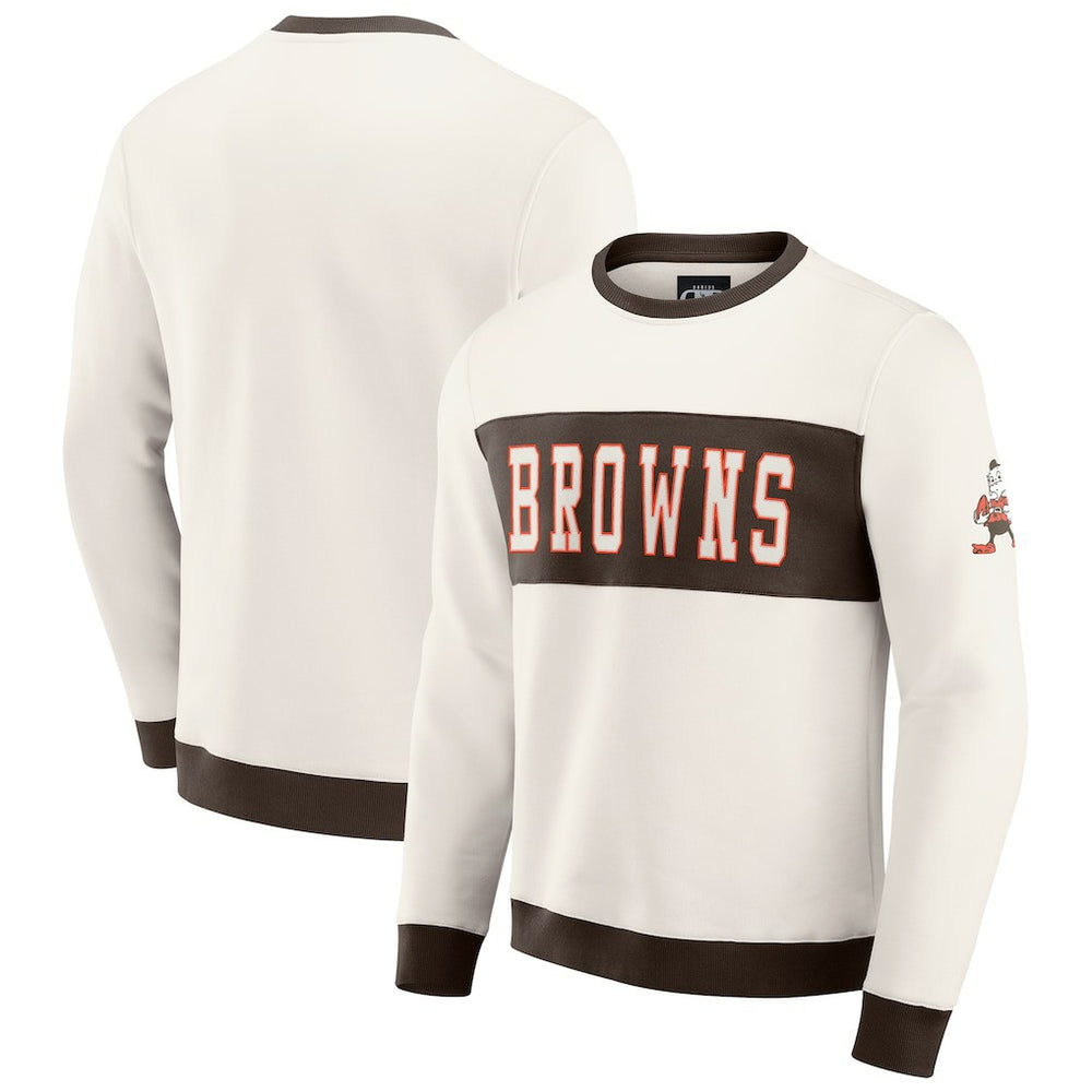 Darius Rucker Collection Colorblock Pullover Sweatshirt - Cleveland Browns