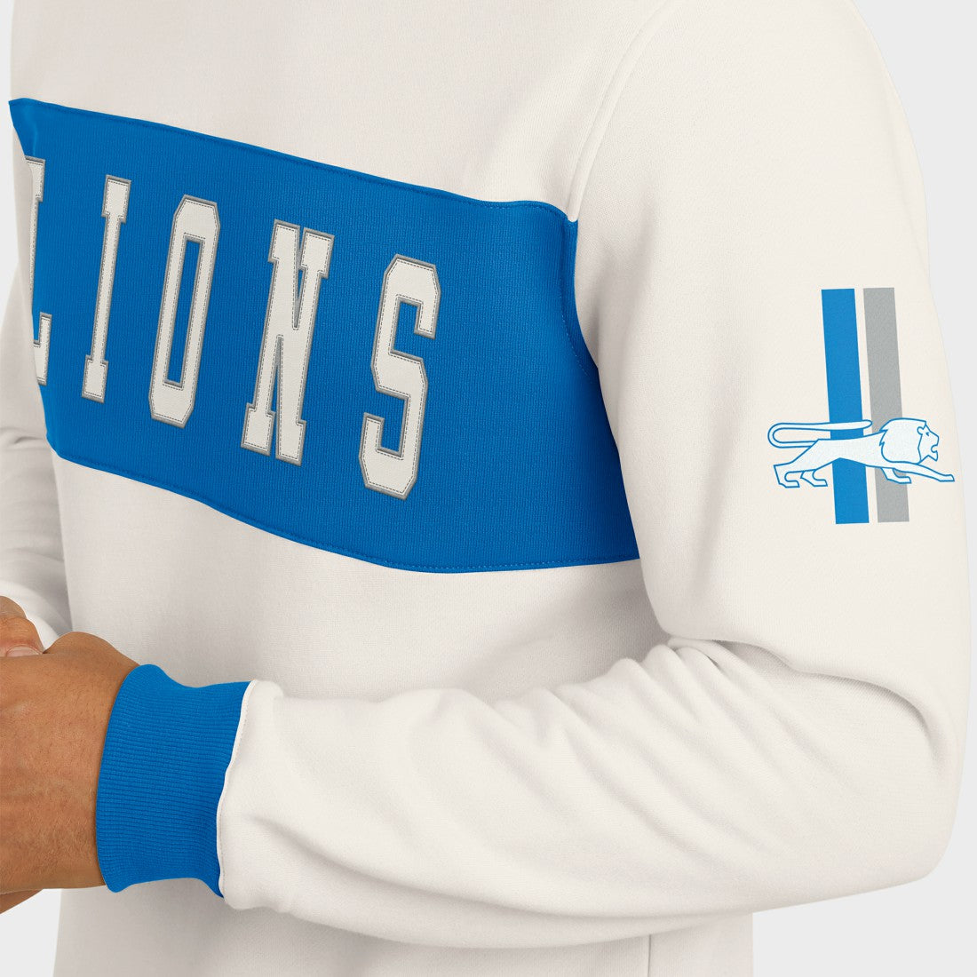 Darius Rucker Collection Colorblock Pullover Sweatshirt - Detroit Lions