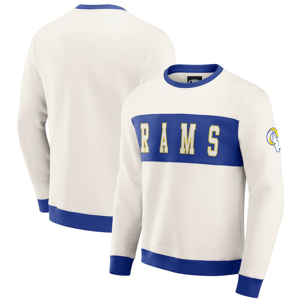 Darius Rucker Collection Colorblock Pullover Sweatshirt - Los Angeles Rams