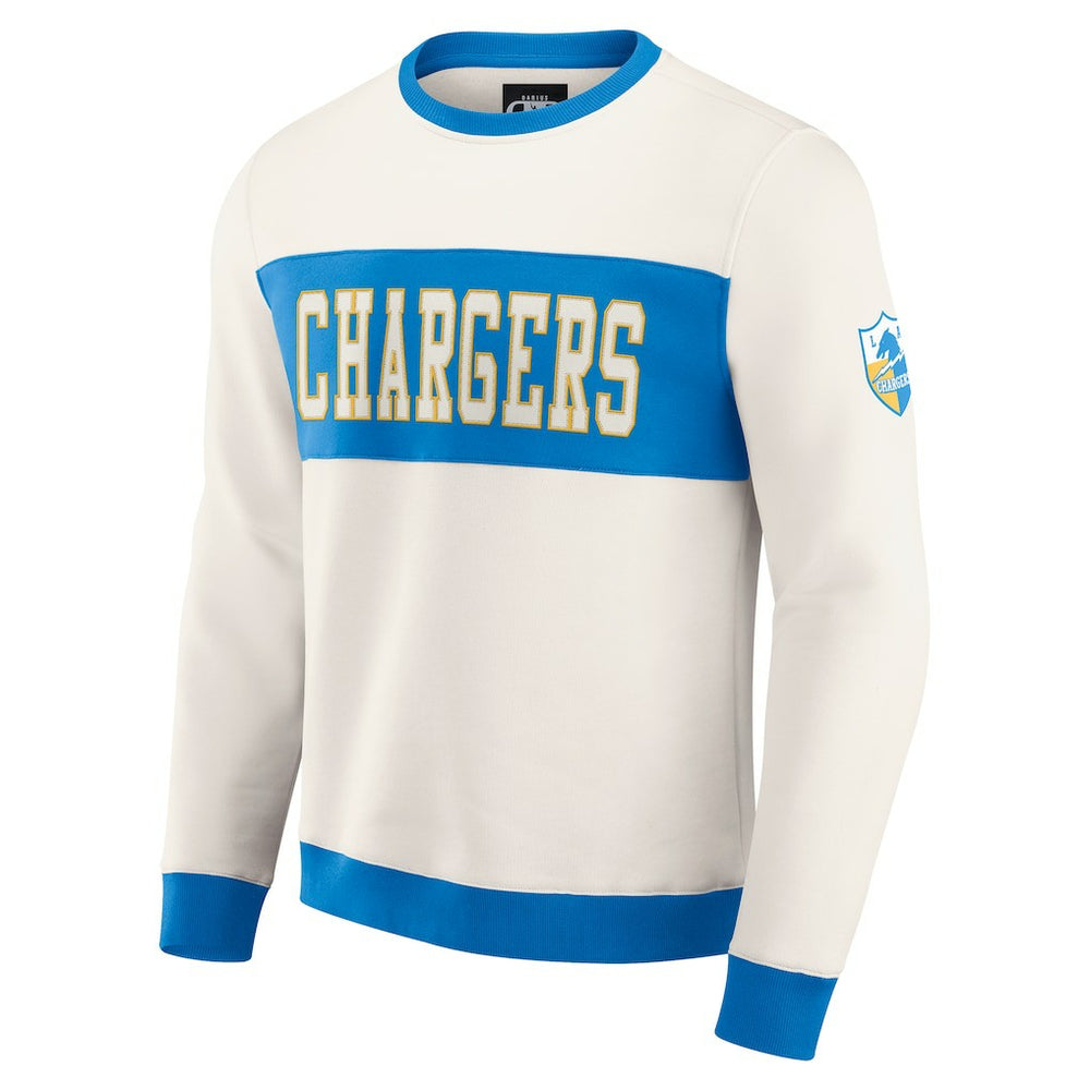 Darius Rucker Collection Colorblock Pullover Sweatshirt - Los Angeles Chargers