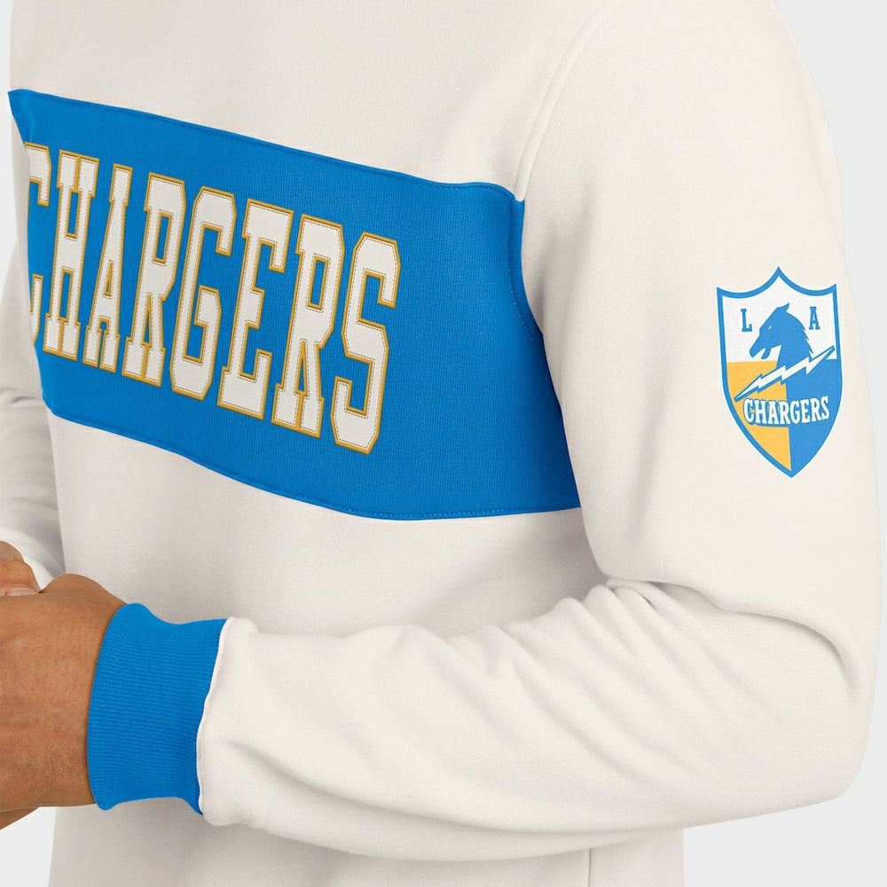 Darius Rucker Collection Colorblock Pullover Sweatshirt - Los Angeles Chargers