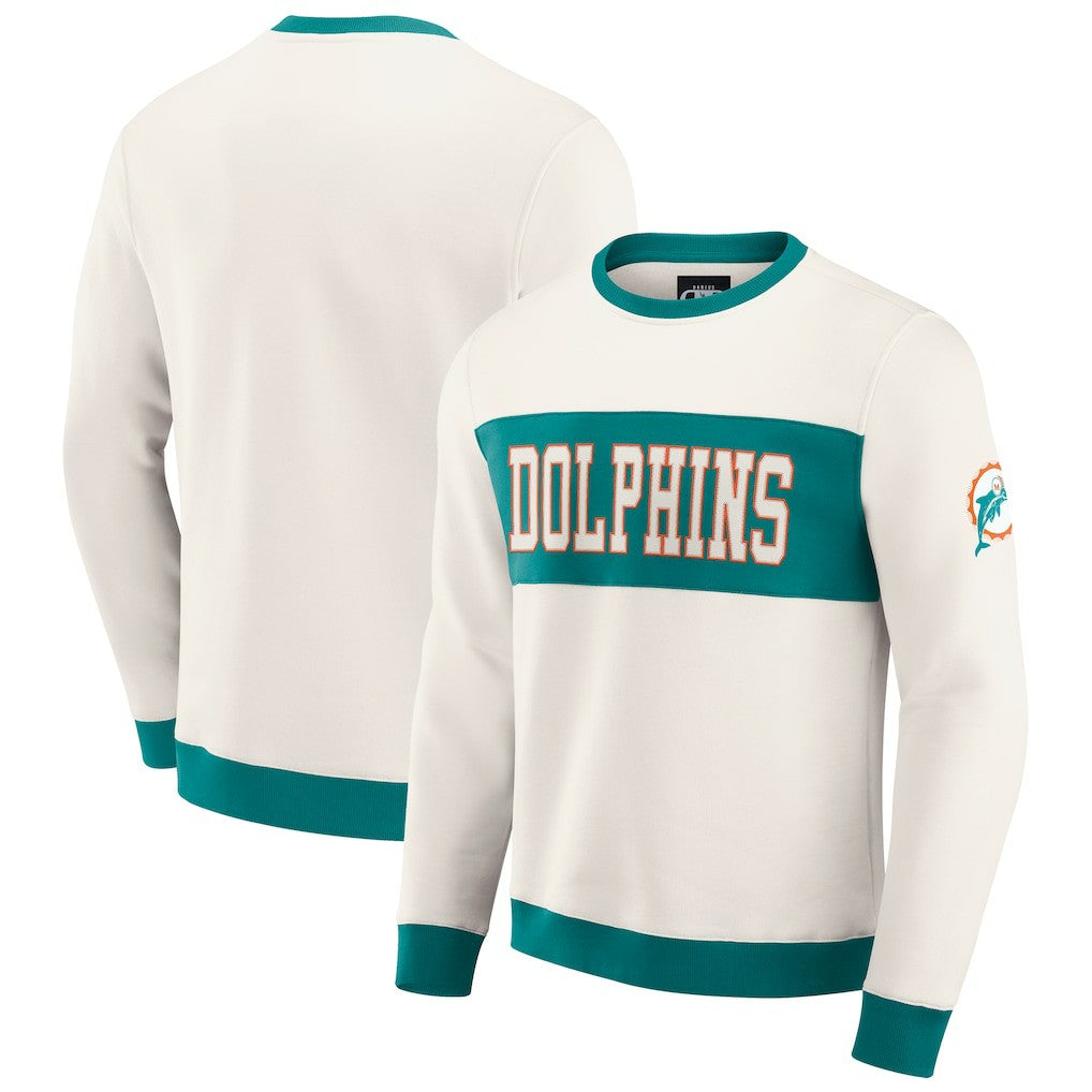 Darius Rucker Collection Colorblock Pullover Sweatshirt - Miami Dolphins