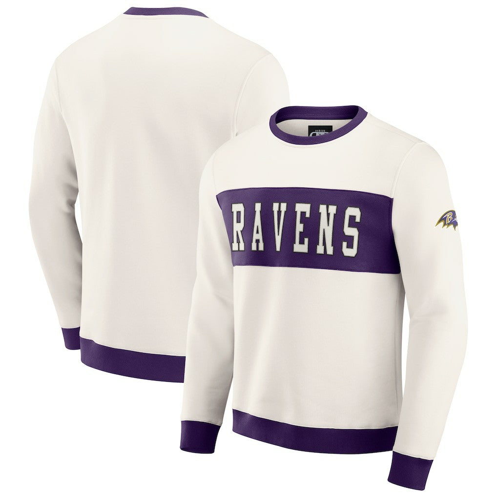 Darius Rucker Collection Colorblock Pullover Sweatshirt - Baltimore Ravens