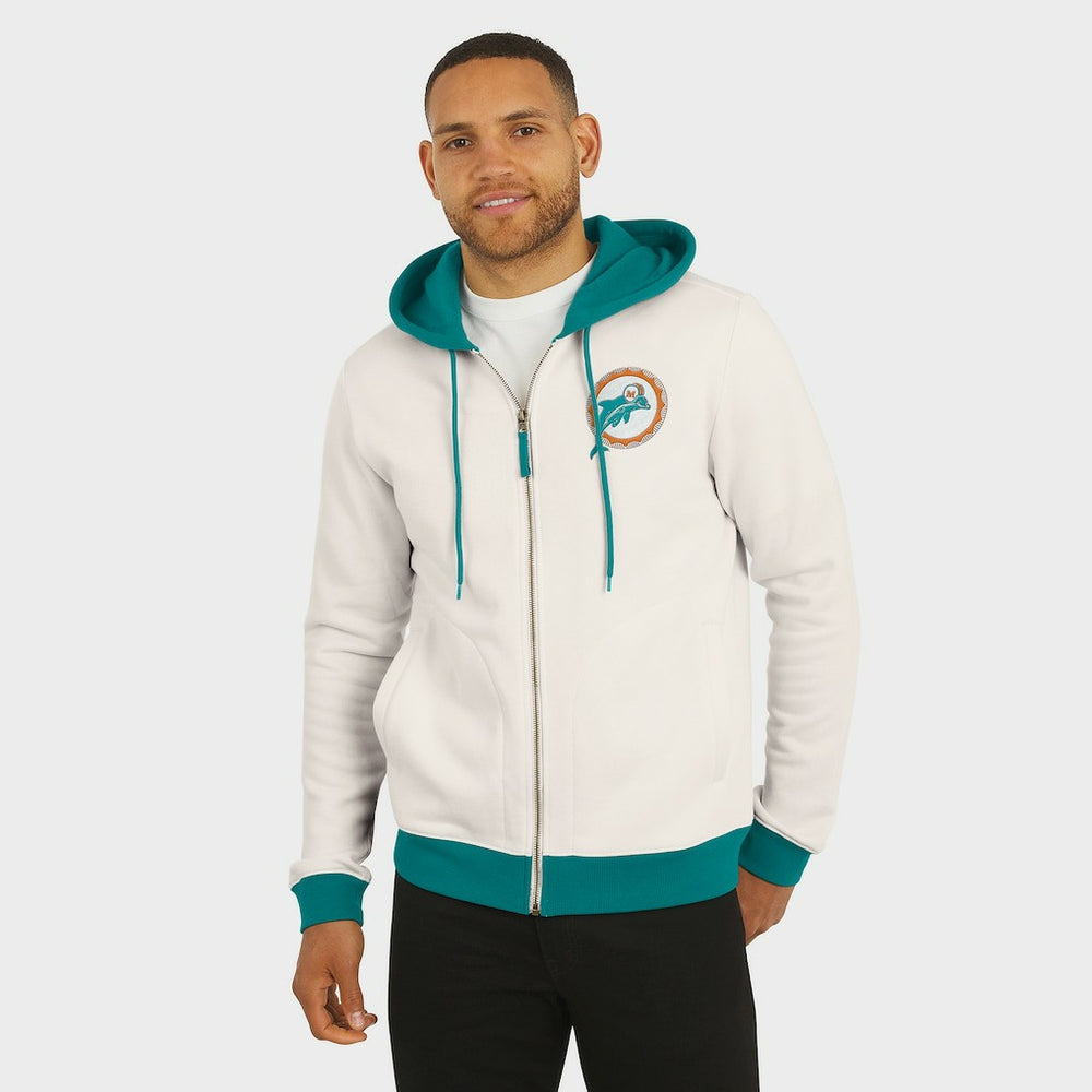 Darius Rucker Collection Distressed Graphics Full-Zip Hoodie - Miami Dolphins
