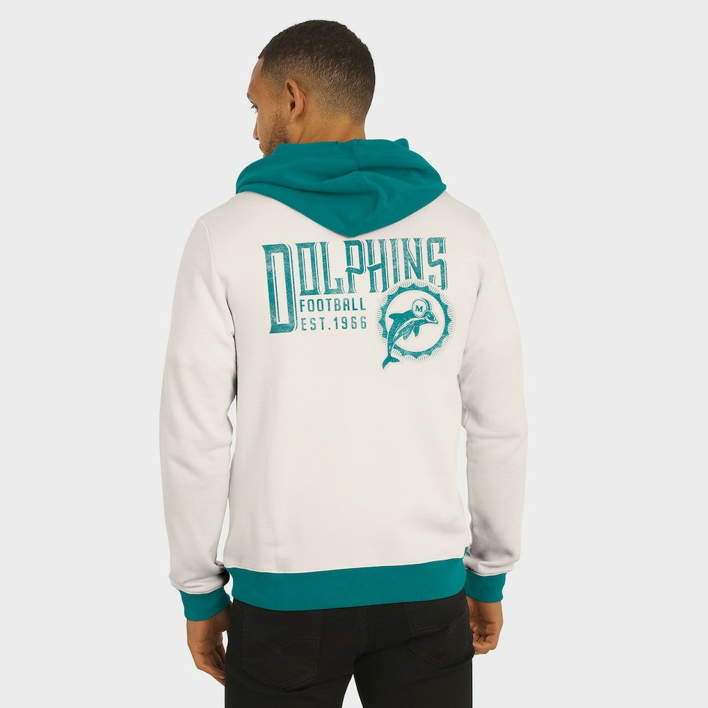 Darius Rucker Collection Distressed Graphics Full-Zip Hoodie - Miami Dolphins