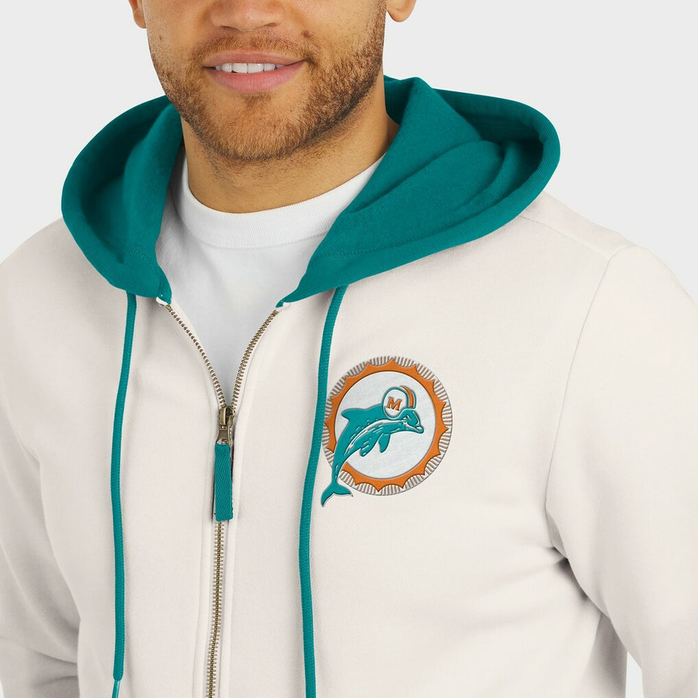 Darius Rucker Collection Distressed Graphics Full-Zip Hoodie - Miami Dolphins