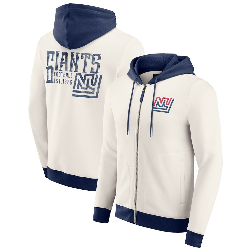 Darius Rucker Collection Distressed Graphics Full-Zip Hoodie - New York Giants