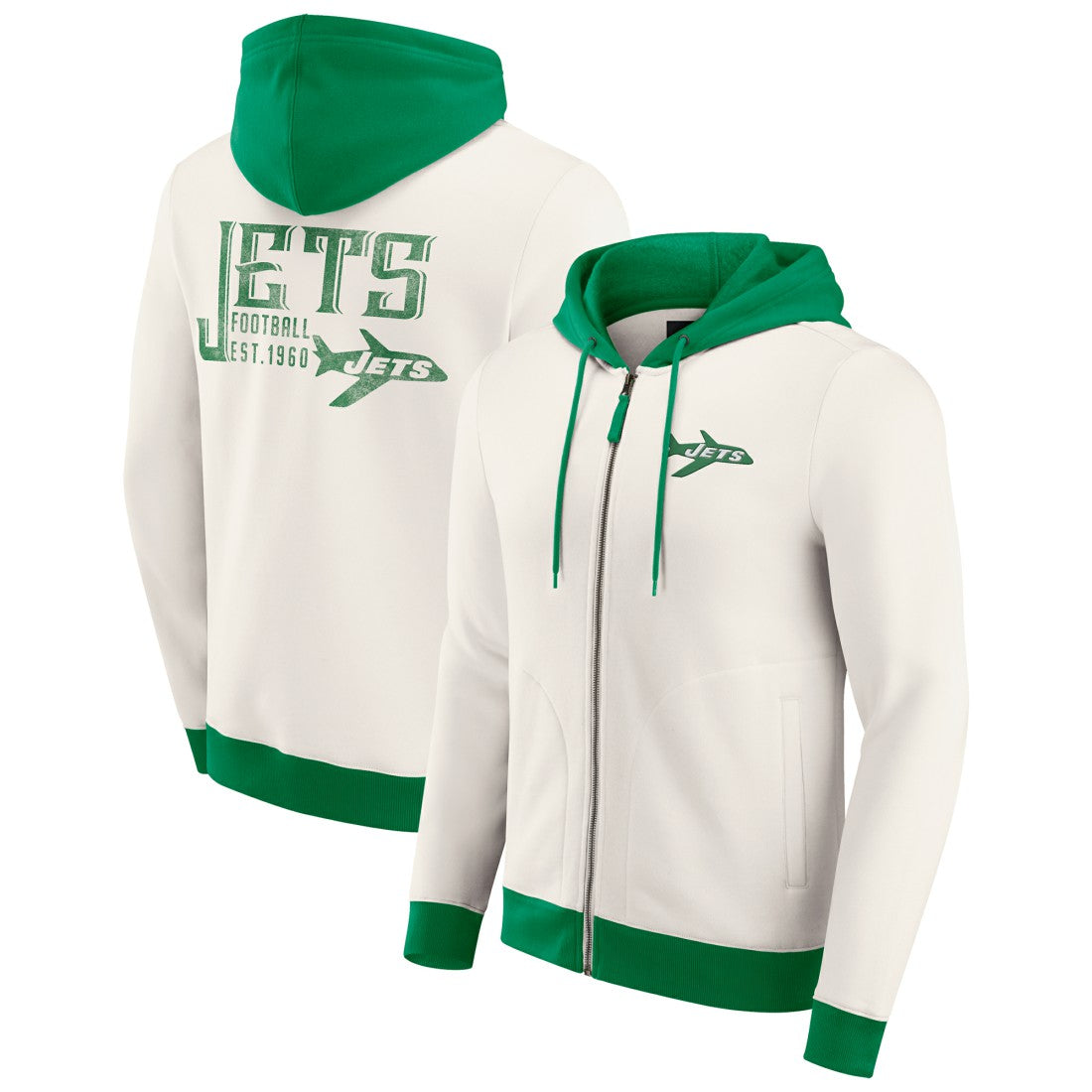 Darius Rucker Collection Distressed Graphics Full-Zip Hoodie - New York Jets