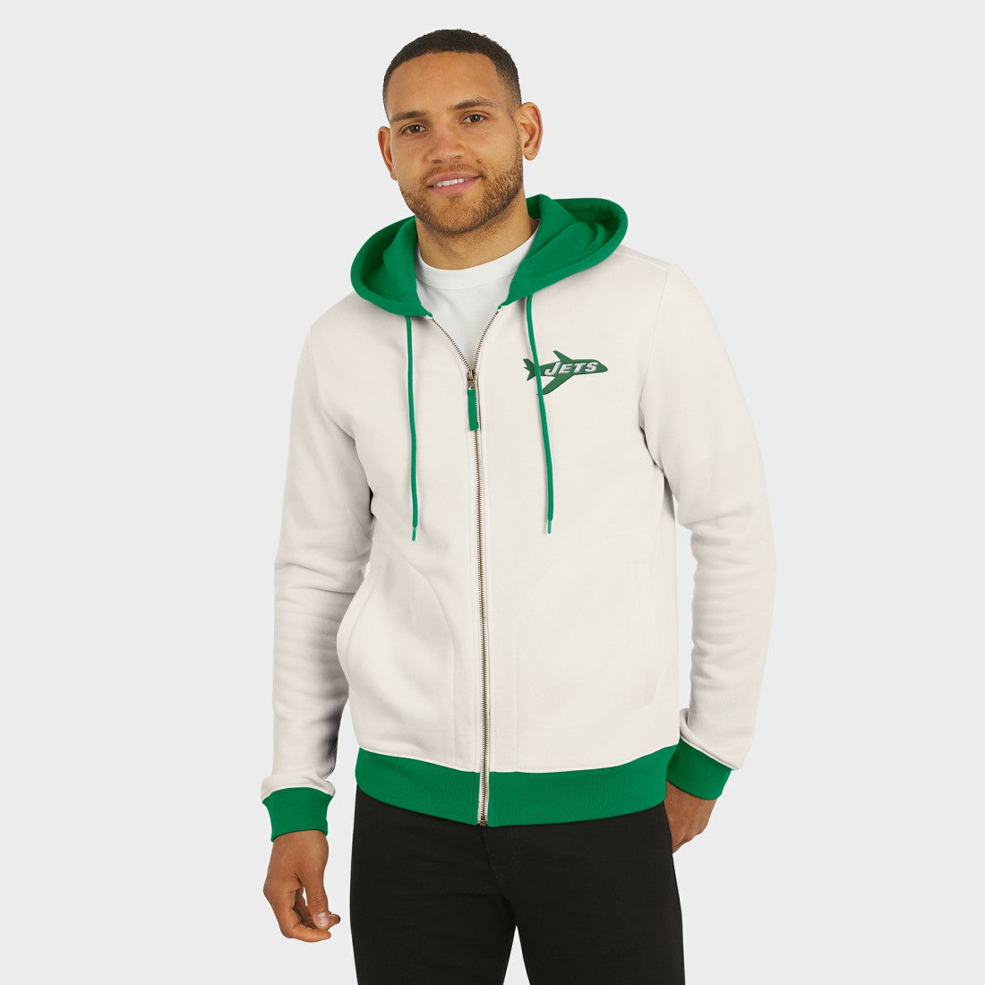 Darius Rucker Collection Distressed Graphics Full-Zip Hoodie - New York Jets