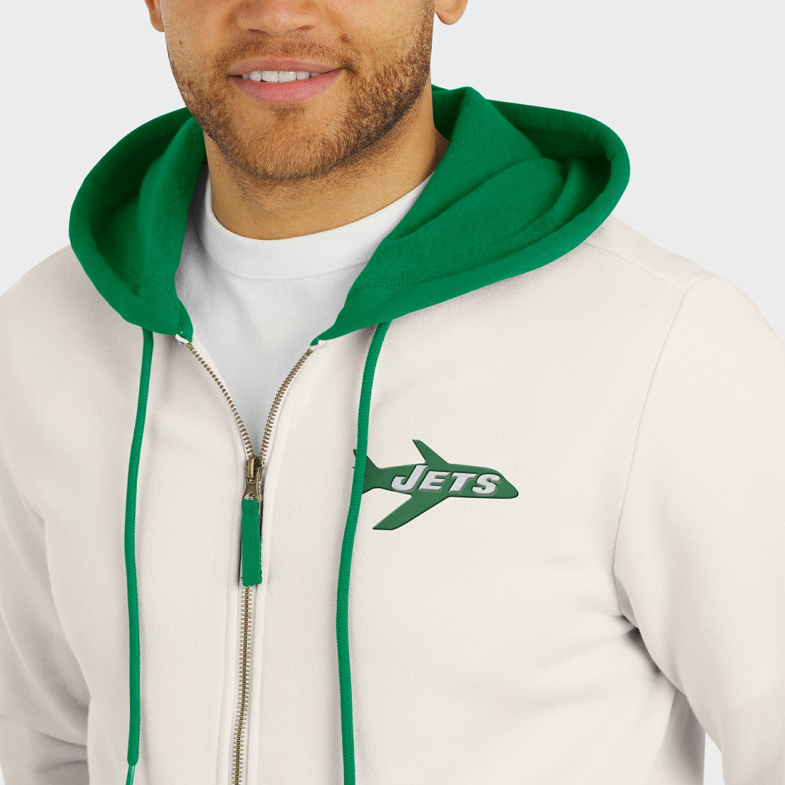 Darius Rucker Collection Distressed Graphics Full-Zip Hoodie - New York Jets
