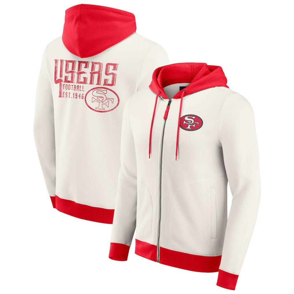 Darius Rucker Collection Distressed Graphics Full-Zip Hoodie - San Francisco 49ers