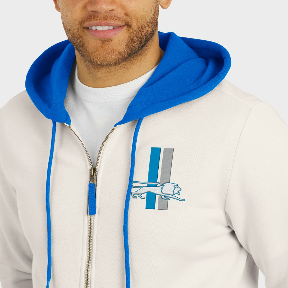 Darius Rucker Collection Distressed Graphics Full-Zip Hoodie - Detroit Lions