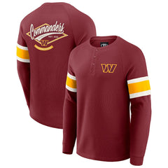 Darius Rucker Collection Waffle-Knit Raglan Long Sleeve Henley T-Shirt - Washington Commanders