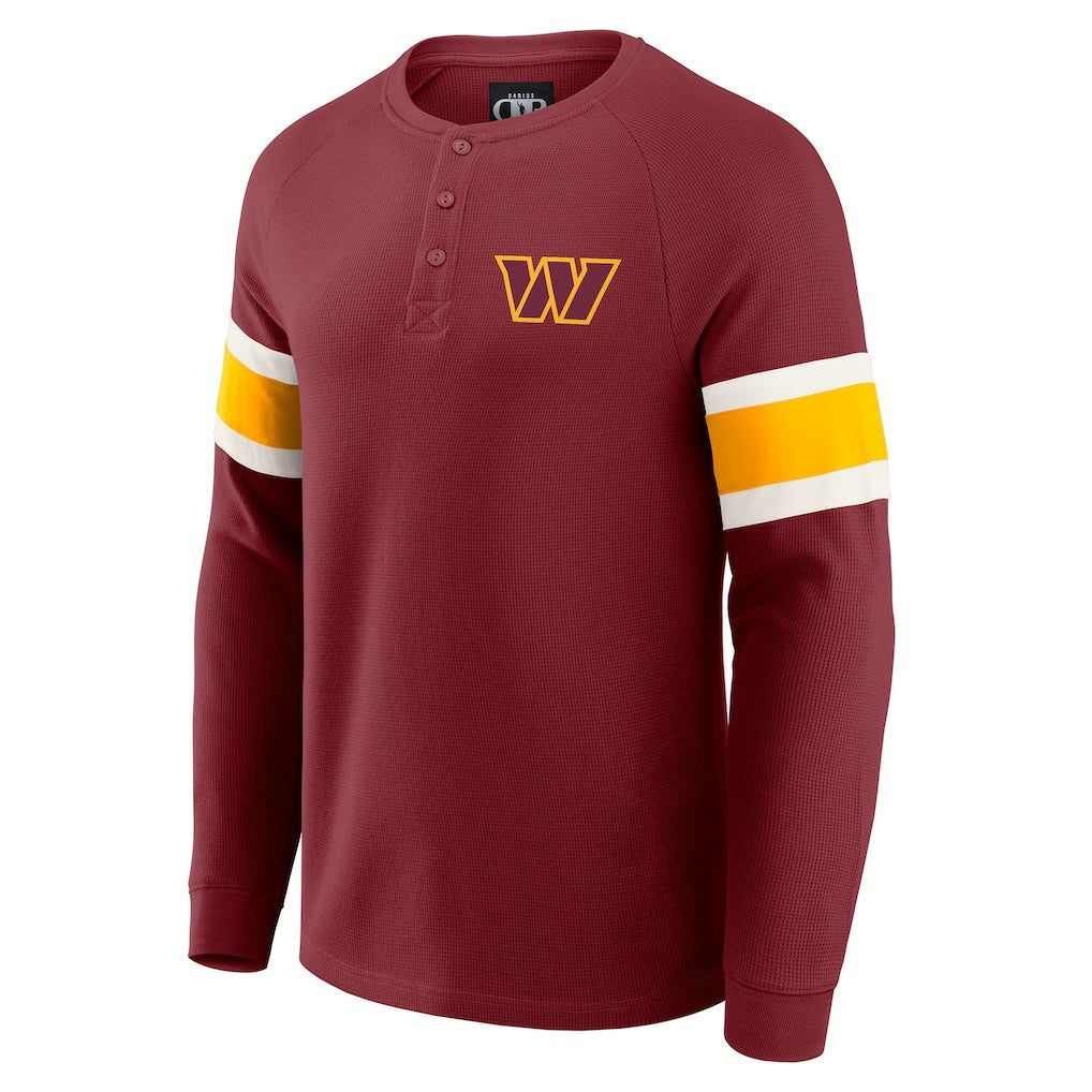 Darius Rucker Collection Waffle-Knit Raglan Long Sleeve Henley T-Shirt - Washington Commanders
